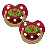 NFL Football Team Logo Baby Infant Glow In The Dark Pacifier 2-Pack (San Francisco 49ers)