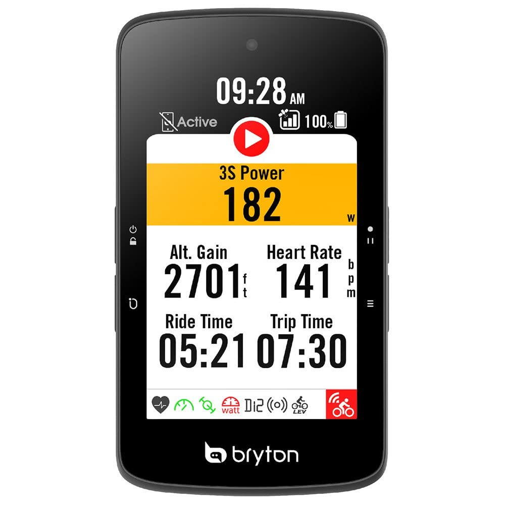 Bryton S800t GPS Cycle Computer with 3.4” Touchscreen, Online Navigation, Climb Challenge, E-Bike ANT+ LEV, Speed/Cadence & Heart Rate Bundle