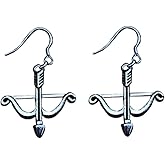 Archery Earrings- Bow and Arrow Charm Dangle Earrings, Archery Jewelry, Gift For Women, Teens