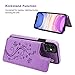 Vaburs Compatible with iPhone 11 Case Wallet with Card Holder, Embossed Butterfly Premium PU Leather Double Magnetic Buttons Flip Shockproof Protective Cover for iPhone 11 6.1 Inch(Purple)