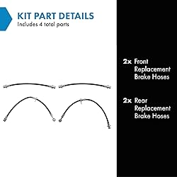 TRQ Brake Hose Set Compatible with 1998-2002 Honda