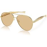 Fozono Retro Aviator Sunglasses for Women Men 70s Pilot Shades | Trendy Vintage UV400 Protection Metal Large Sun Glasses,Daily Wear,Vacations,Driving