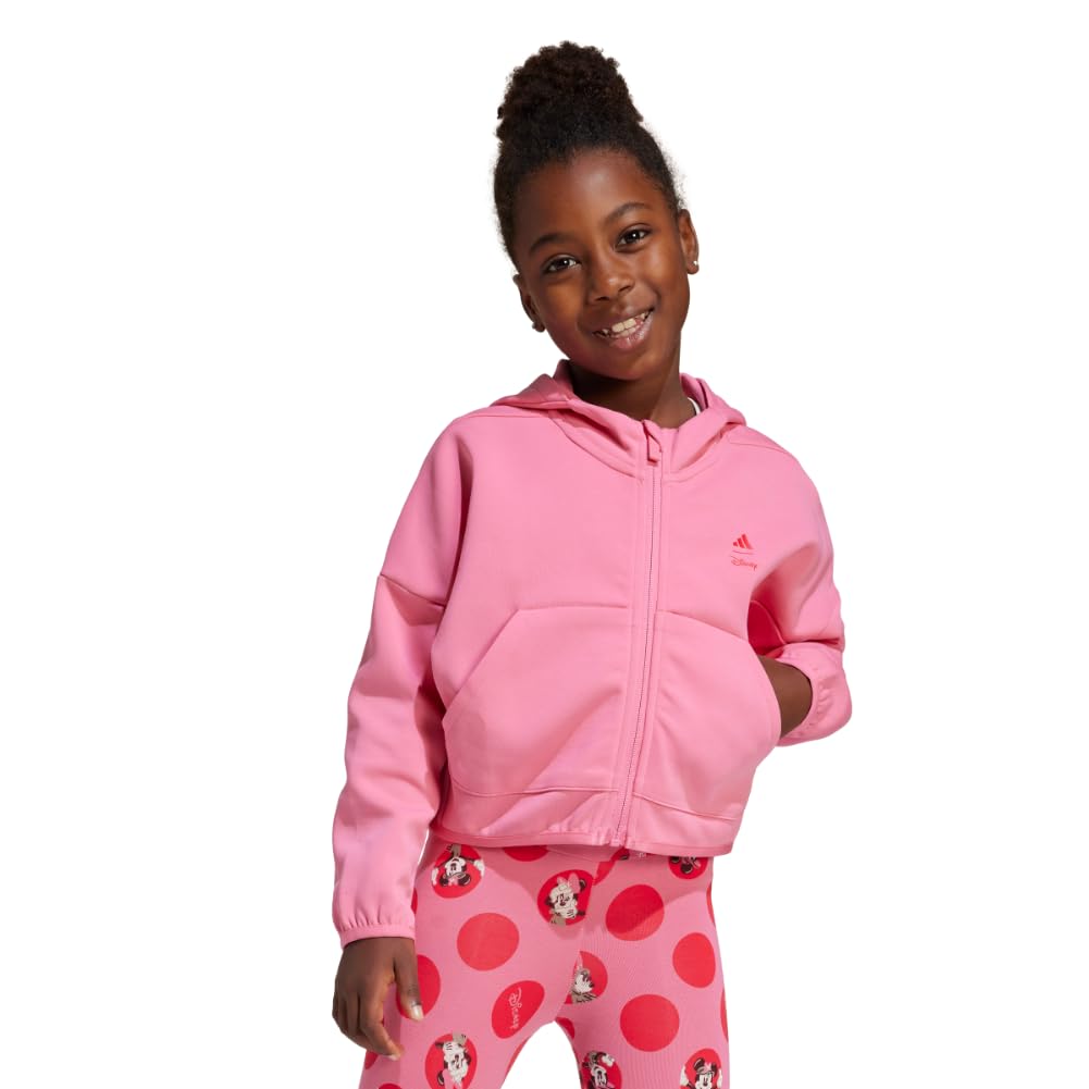 adidas Girls adidas x Disney Minnie Mouse Sportswear Track Top, Pink Fusion/Multicolor/Pure Ruby, 2 Years