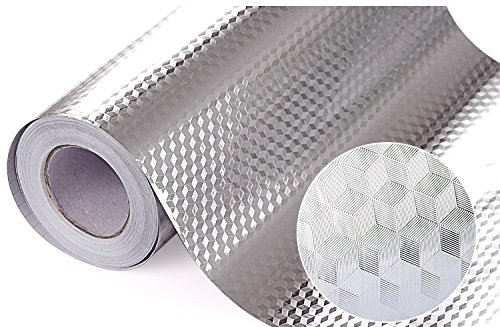 3D Lattice Checker Diamonds Pattern Foil Film Wall Sticker for Kitchen Closet Wardrobe Tile Protection - 40cm x 200cm