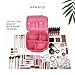 Makeup Travel Bag by UP&GLO | 3-in-1 Makeup Brush Case Bag, Fits Full-Size Brushes & Palettes, Premium Cosmetic Bags, Vegan, Ultimate Makeup Organizer Travel Bag, Adjustable Dividers, No-stick Zipper