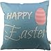 HOSL FHJ02 Happy Easter Series Blend Linen Throw Pillow Case Decorative Cushion Cover Pillowcase Square 18