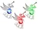 BANBERRY DESIGNS Christmas Window Decoration - Set of 3 Color Changing Suction Cup Acrylic Angels - Xmas Angels Playing a Horn - Suction Cup Christmas Lights