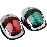 Sebnux Boat Navigation Light, Marine Navigation Lights, Bow Light for Boats Led. Ideal for Pontoon and Small Boat (Plated Silver)