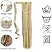 Ponytail Extension Wrap Around 18″ 24″ Synthetic Drawstring Hair Piece Clip in Hair extensions Bleach Blondethumb 3
