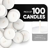 FERRIS 8-Hour Premium Tea Light Candles 100 Pack Unscented Paraffin Wicks view 3