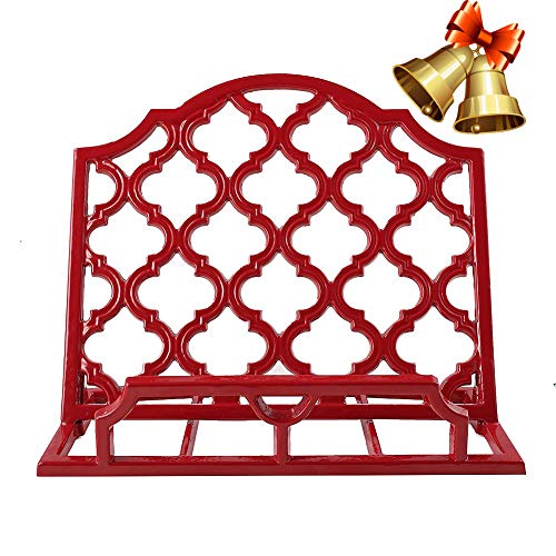 Vintage Cast Iron Cookbook Stand Red Metal Cookbook Holders Rustic Recipe Book Stand for Cookbooks or iPad Stands For Kitchen - Thumbnail 7