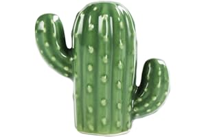 KiaoTime Ceramic Toothpick Holder Dispenser, Novelty Cute Cactus Design Toothpick Dispenser Box Container for Kitchen Counter