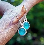 Recycled Vintage Mason Jar Glass Color Dot Earrings