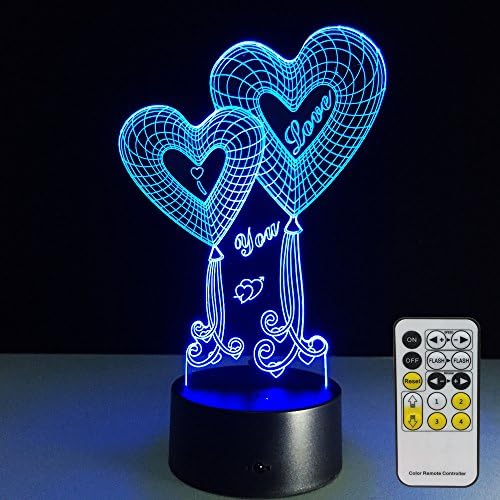 Night Light with Remote Controller LED Touch Table Desk Lamp 7 Colors Changing Optical Illusion Lights with Acrylic Flat ABS Base for Lover Gifts and Room Decorative