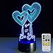 Night Light with Remote Controller LED Touch Table Desk Lamp 7 Colors Changing Optical Illusion Lights with Acrylic Flat ABS Base for Lover Gifts and Room Decorative