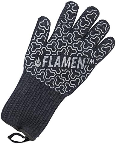 Premium Flamen Heat Resistant Gloves (932F, 500C), Aramid Oven mitts with Maximum Heat Resistance for Daily Kitchen Camping Cooking Grill and BBQ Use Perfect Grip and Universal Size