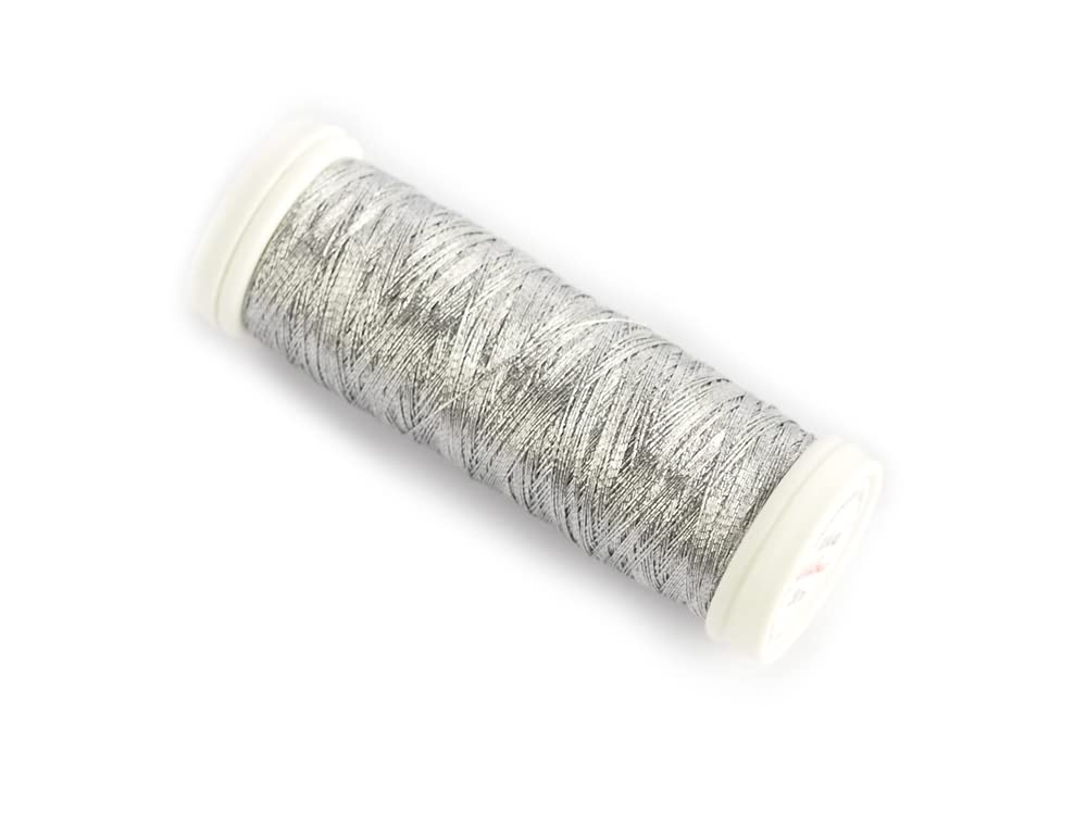 Ariadna Metallic Embroidery Thread Silva 273yd / 250m Cross Stitch Bobbin Lace Machine Embroidery Handmade 200 dtex (Silver)