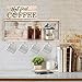 MY VINTAGE FINDS Farmhouse Coffee Bar Shelf Decor Kitchen Coffee Station Shelf with Hooks Floating Shelf (Whitewash Coffee Bar)