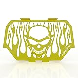 Skull Flame Yellow Powdercoat Radiator Cover Grille
