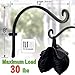 Hanging Plant Bracket for Hand Forged Outdoor (4 Pieces – 12 inches) More Stable and Sturdy Black Plant Hooksthumb 2