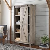 Better Homes & Gardens Modern Farmhouse Storage Cabinet, Rustic Gray Finish