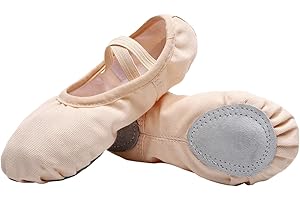 PRCFURDCGE Ballet Shoes for Girls Ballet Slippers Canvas Ballet Dance Shoes for Toddler/Little Kid/Big Kid