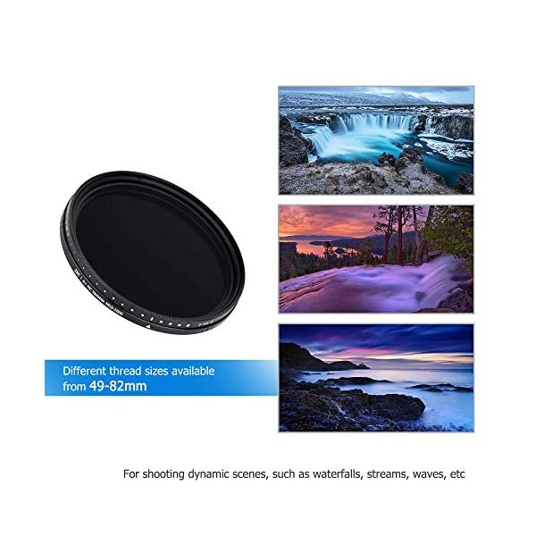 JJC 82 mm Variabler ND Filter ND2-ND2000 Neutral Graufilter für Canon EF 24-70 mm f/2.8L II EF 16-35 mm f/2.8L III RF 15-35mm f/2.8L und andere Sony FUJIFILM Objektive mit 82 mm Filtergewinde – Bild 3