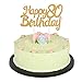LXZS-BH Gold Glitter Happy Birthday 80th Cake Topper,Party Cake Decoration Supplies