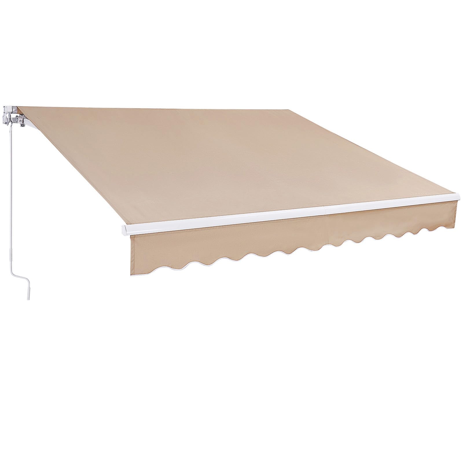 Photo 1 of VEVOR Manual Retractable Awning, 12 x 10 ft Outdoor Patio Awning Retractable Sun Shade, Patio Door Window Water-Resistant Polyester Awning Sunshade Shelter with Crank Handle for Balcony, Backyard