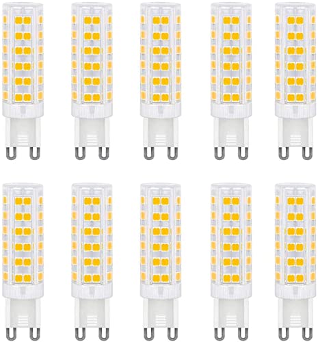 Aiwerttes G9 LED Bulb, No Flicker 7W Equivalent to 60W Halogen Bulbs, 700LM, Warm White(3000K), G9 Energy Saving Light Bulbs, Non Dimmable, 10 Pack