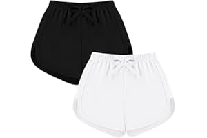 TATAKERI 2 Pack Toddler Baby Girl Shorts Solid Little Girls Shorts Baby Summer Athletic Pants with Drawstring 18M-6T