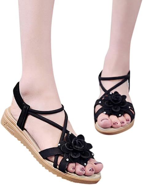 amazon black flat sandals