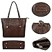 ZMSnow Vegan Leather Tote Designer Handbags for Women Girls (Coffee)