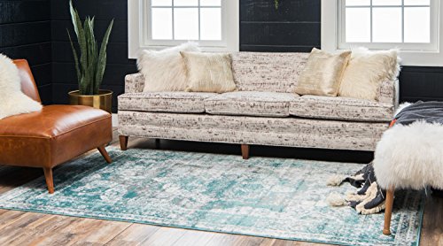 Unique Loom Sofia Collection Turquoise 5 x 8 Area Rug (5' x 8')