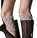 Bestjybt Womens Short Boots Socks Crochet Knitted Boot Cuffs Leg Warmers Socks, Beige