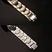 JFUME Magnetic Bracelets for Men, 18K Gold Plated with Silver Double Row Magnets with Link Remove Tool 8.5