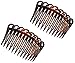Parcelona French Swirl Set of 2 Celluloid Acetate Brown Tortoise Shell Side Hair Combs