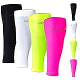 Graduated Calf Compression Sleeves (Medium, Neon Yellow)
