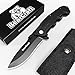 BearCraft Folding Knife in Matt Black Inclusive *Free eBook* | Outdoor Survival Pocket Knife | Small one-Hand Knife with Stainless Steel Blade and Aluminum Handle| Perfect for Work Hiking Camping