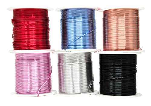 Mandala Crafts 12 14 16 18 20 22 Gauge Anodized Jewelry Making Beading Floral Colored Aluminum Craft Wire Wholesale Combo (22 Gauge, Combo 8)