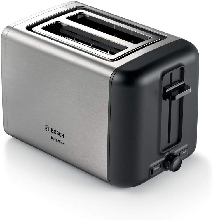 Bosch DesignLine TAT3P420GB 2 Slot Stainless Steel Toaster with variable controls - Silver & Black - Image 3