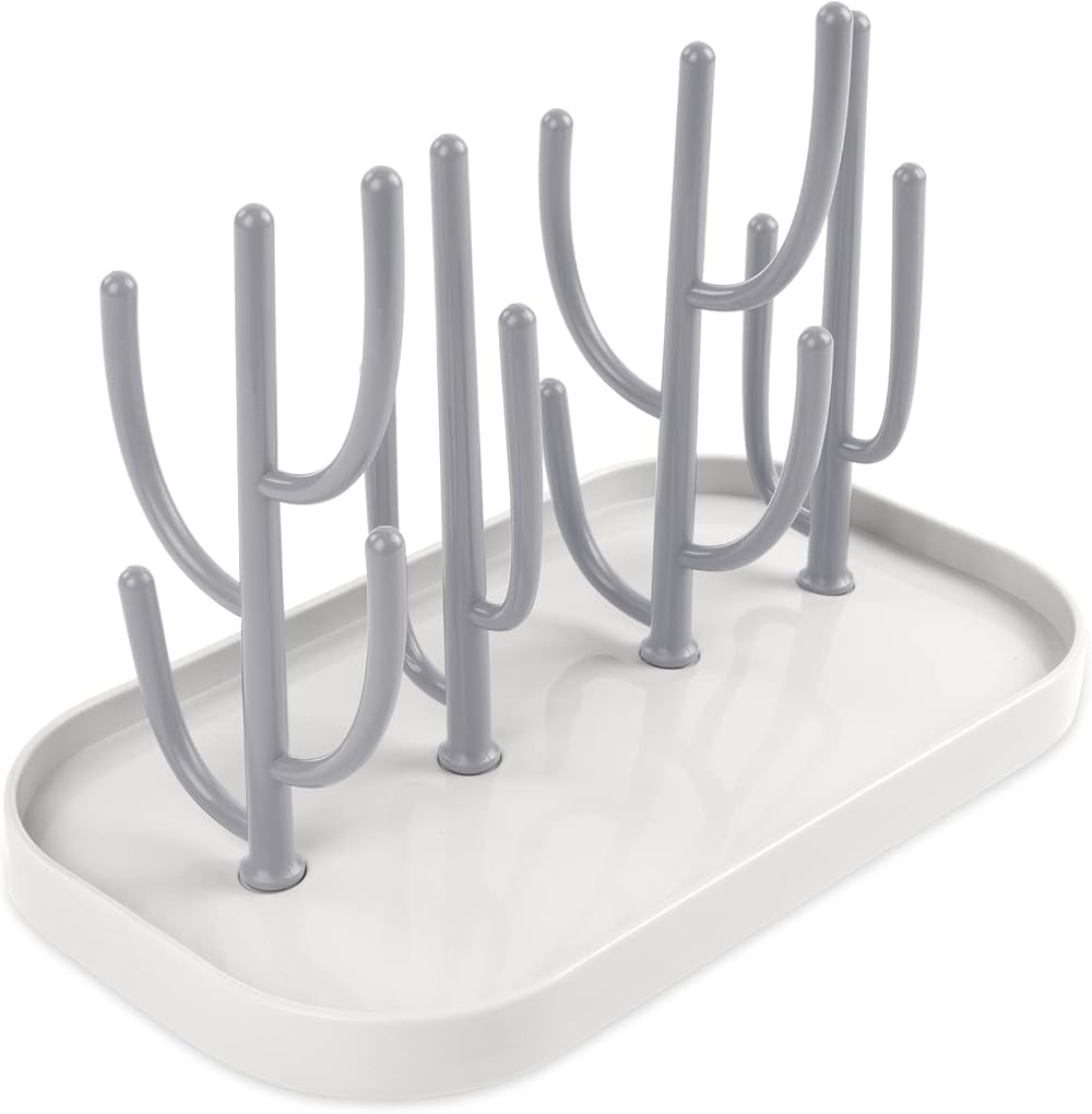 Vicloon Baby Bottle Drying Rack with 12 Detachable Brackets Grey