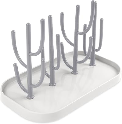 Vicloon Baby Bottle Drying Rack with 12 Detachable Brackets Grey