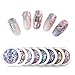 Micup Holographic Nail Art Sticker Kit Iridescent Nail Sequins Mermaid Colorful Flakes Glitter Make Up for Nail Face Body Eyes - 8Colors