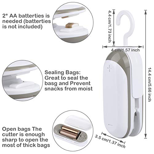 WOM Mini Bag Sealer Handheld Heat Sealer Machine 2 in 1 Food Sealer and