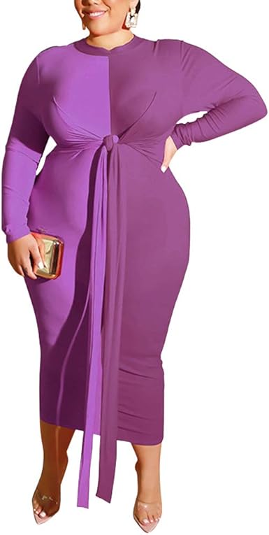 plus size purple dresses cheap