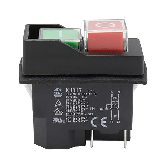 Interrupteur électromagnétique à Bouton-poussoir KJD17 - 220V, 5 Broches - Pour Outils De Jardin, Machines
