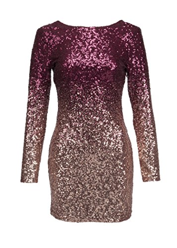 burgundy ombre sequin dress All For You Merlot Sequin Rosette i Dress - M Size - Women's Dresses