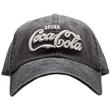 American Needle Raglan Wash Coke Coca Cola Logo Dad Hat, Black (COKE-1707A)