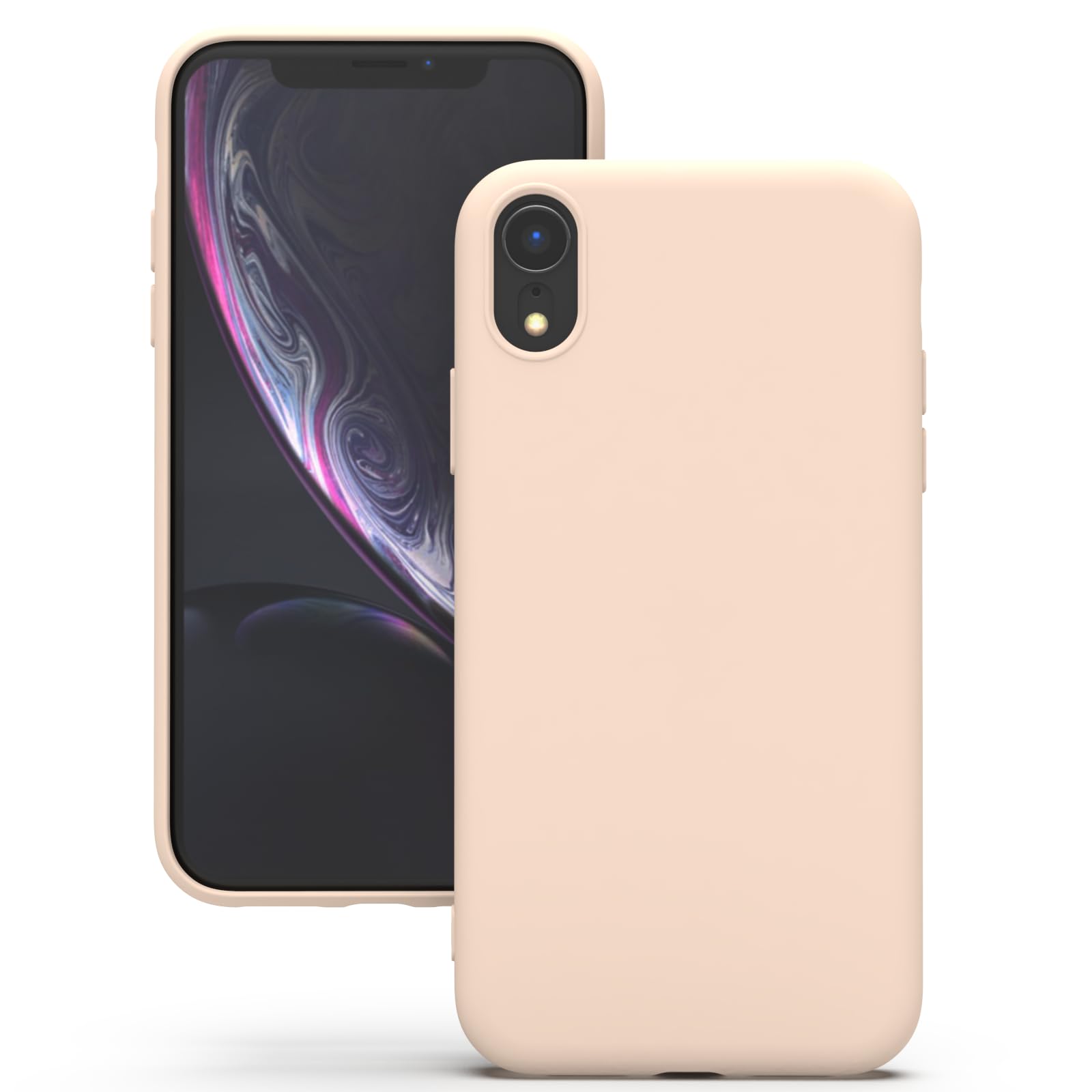 YATWIN Silicone Case for iPhone XR, Soft-Touch, Shockproof, DustProof, Antiskid Full Body Armour Phone Cover for Apple iPhone XR - Light Pink
